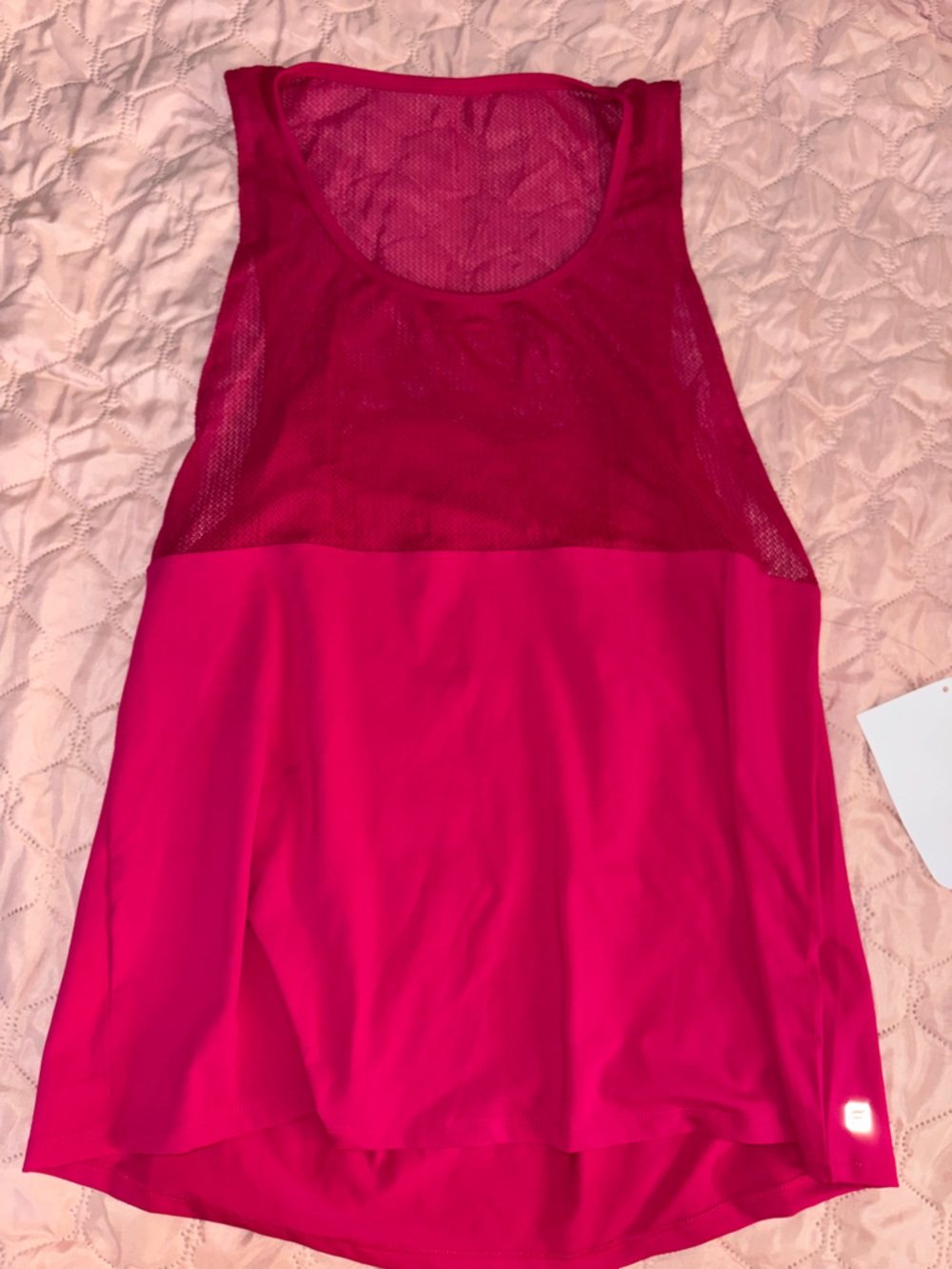 Fabletics Hot Pink Mesh-Panel Sleep Tank